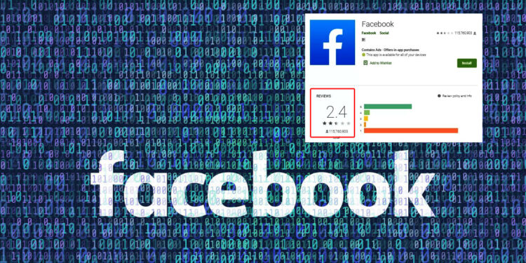 Facebook ratings are dropping as compared to TikTok on Google Play Store