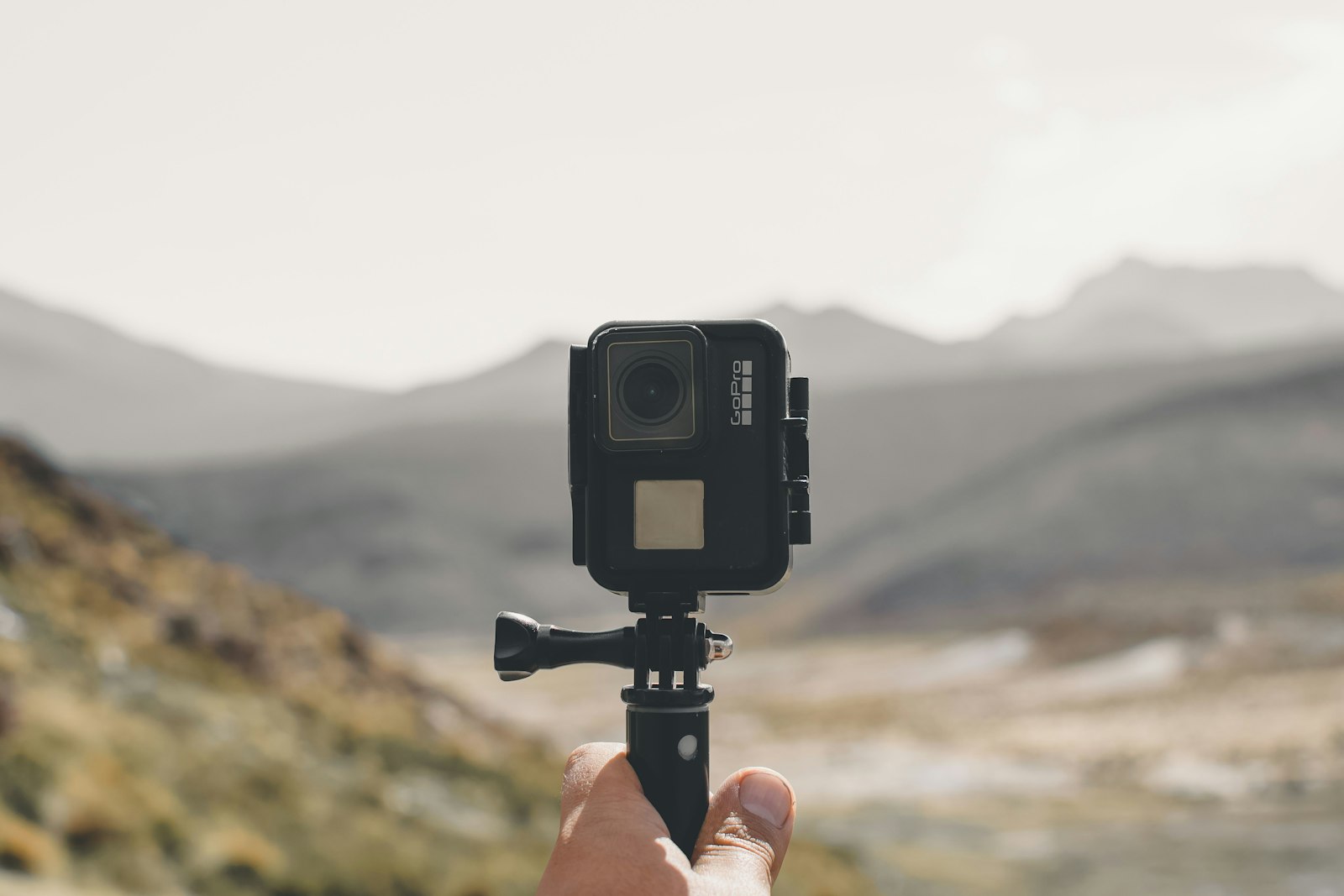 Black action camera, one of the best action cameras for adventure filming