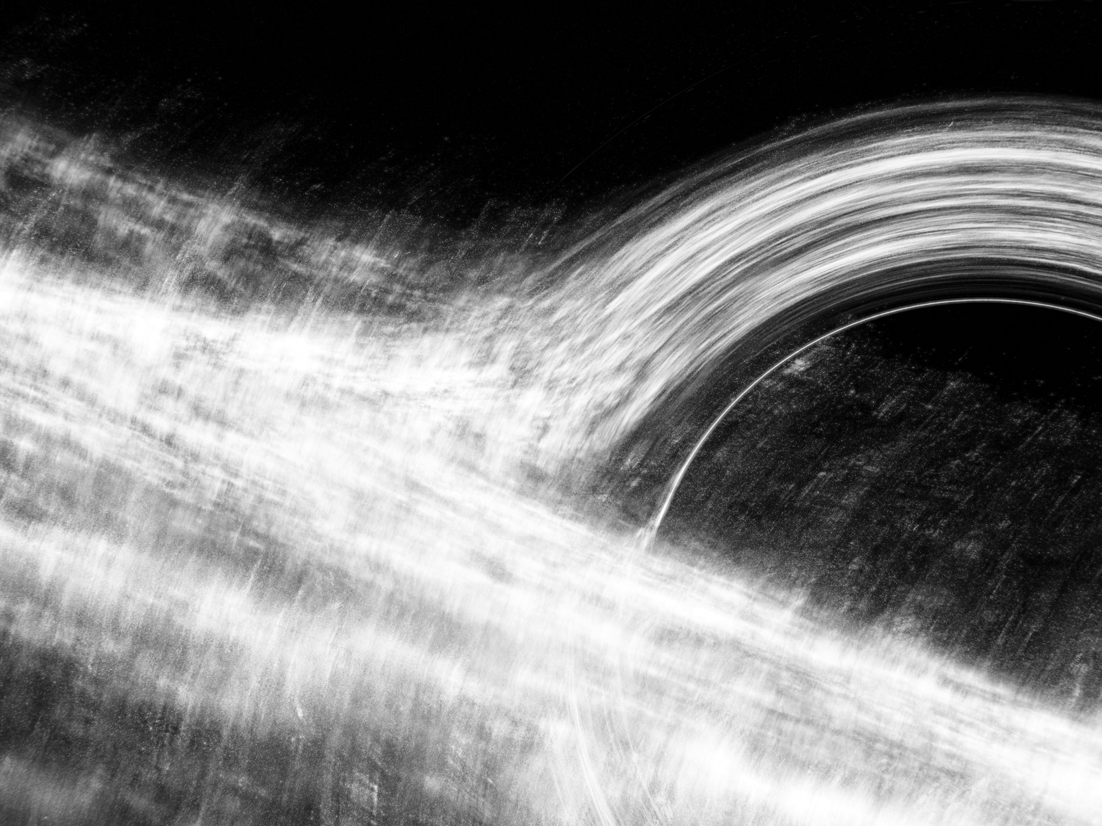 Abstract black and white streaks of light representing quantum sensing